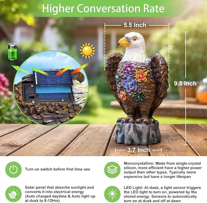 TAKE ME Gardening Gifts Outdoor Decor Eagle Solar Lights Christmas Garden Gifts for Eagle Lovers Birthday Gifts for Women Garden Decor Patio Yard Decor (Brown Eagle) by GreenHaven Gardens