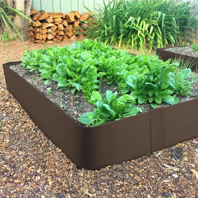 Steel Landscape Edging 40 Inch Strips, Steel Edging 4 Inch Depth, 6 Pack Hammer in Landscape Edging, Metal Landscape Edging, Metal Edging for Landscaping（Brown by GreenHaven Gardens