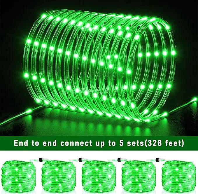 66FT 200 LED Rope Lights for Outside, St. Patrick Day Fairy String Lights with Waterproof 8 Modes, Flexible and Connectable Plug in Twinkle Lights for Indoor Patio Pool Party Holiday Decor, Green by GreenHaven Gardens