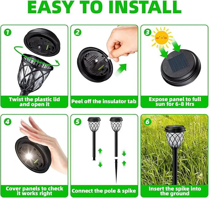Solar Outdoor Lights, Outdoor Waterproof IP65, Bright Powered by Solar Garden Lights for Patio, Yard, Driveway Decoration (10 Pack) by GreenHaven Gardens