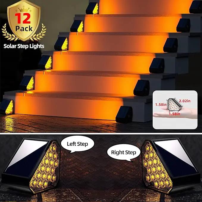 12-Pack Solar Step Lights, Solar Powered Outdoor Waterproof IP67, Auto On Off, Dusk to Dawn LED Stair Lights for Outside Garden, Deck, Front Step, Front Porch, Pathway, Patio by GreenHaven Gardens