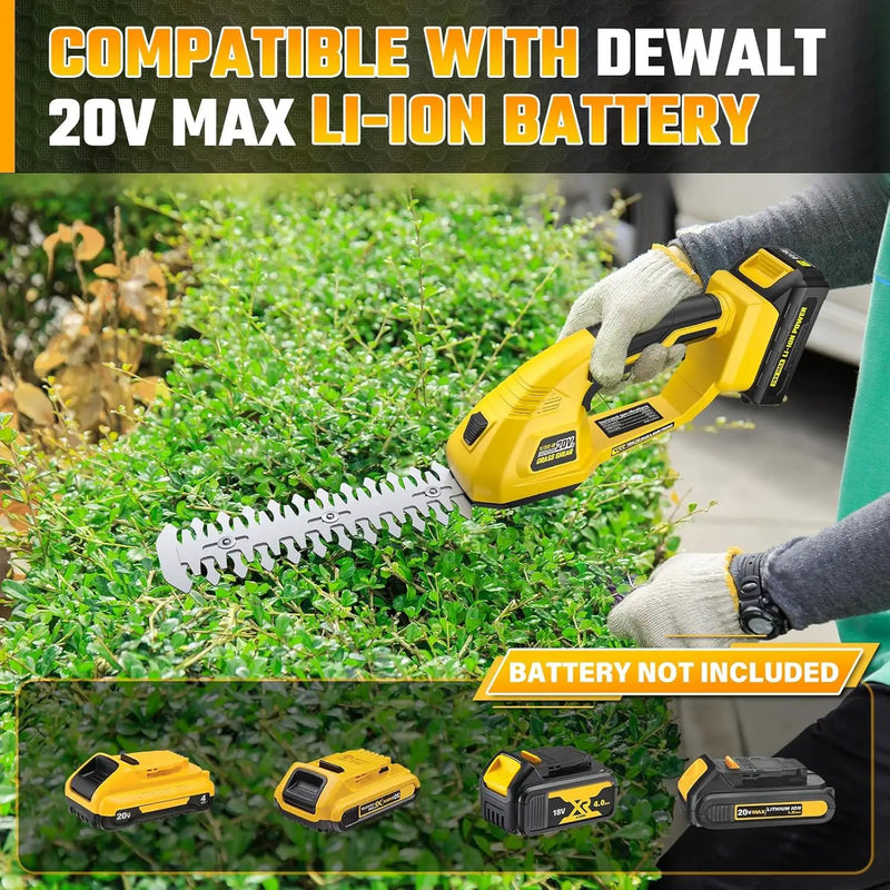 Cordless Grass Shear & Hedge Trimmer for DEWALT 20V Battery, 2 in 1 Handheld Electric Shrubbery Trimmer, Bush Trimmer for Yard & Garden, Lawn(Tool Only) by GreenHaven Gardens