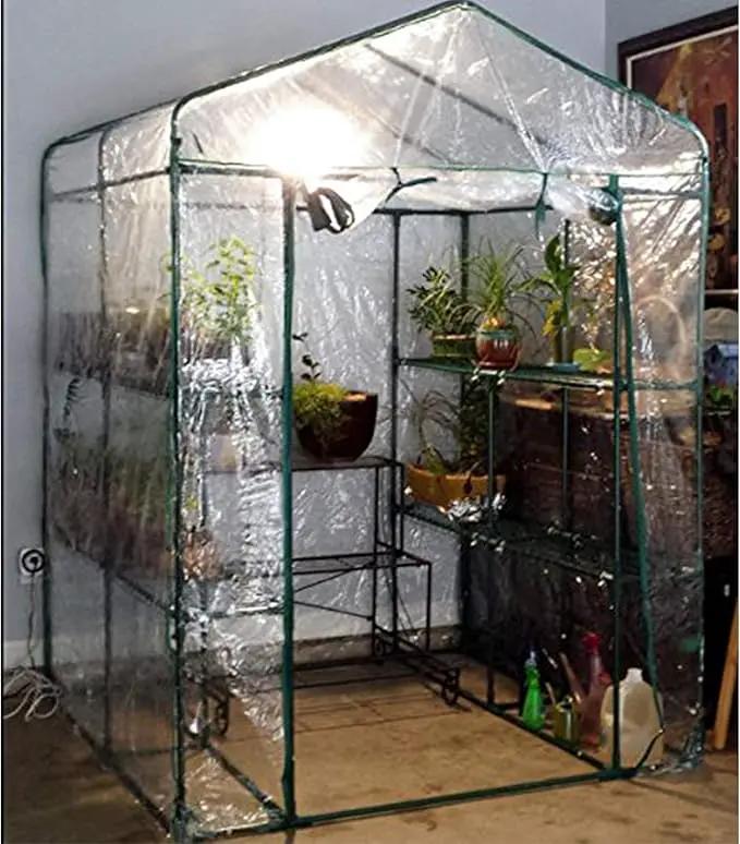Home-Complete 514537FXW Walk-in Greenhouse-Indoor Outdoor with 8 Sturdy Shelves-Grow Plants, Seedlings, Herbs, or Flowers in Any Season-Gardening Rack, Green by GreenHaven Gardens