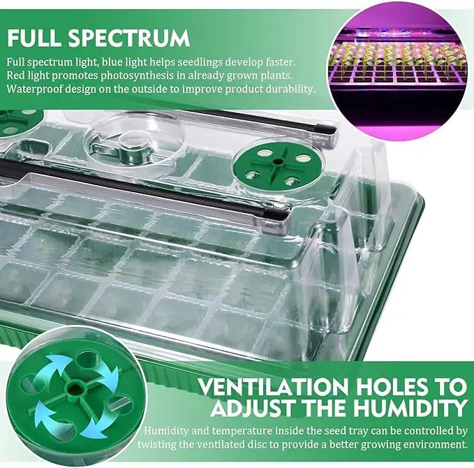 Verdenu Seed Starter Tray with Grow Light, 2 Pack 80 Cells Seed Starter Kit with Humidity Dome, Adjustable Brightness Seed Tray with Smart Timer, 3 Modes, 4 Timing, Seed Germination Kit for Indoor by GreenHaven Gardens