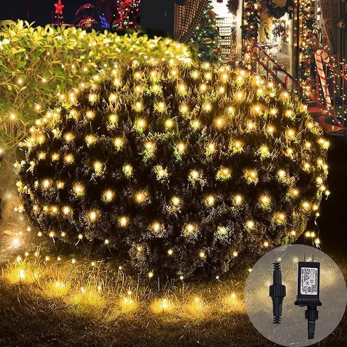 360 LED Christmas Net String Lights Outdoor, 21ft x 5ft Waterproof Warm White Mesh Giant Net, 8 Modes Connectable Fairy Lights for Bushes Tree Garden Home Party Decor by GreenHaven Gardens