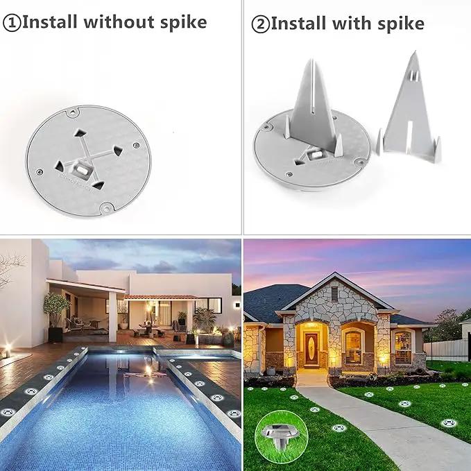 Solar Driveway Lights Outdoor - Solar Deck Lights 4PCS LED Decks Dock Marine Waterproof Driveways Marker lamp for Driveway Sidewalk Garden(Cool White/Warm White) by GreenHaven Gardens