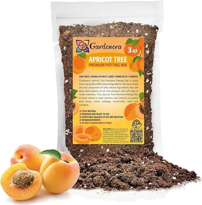 Premium Apricot Potting Soil Mix - Ideal Nutrient Blend for Growing Robust, Flavorful, and Bountiful Apricots - 3 Quart by GreenHaven Gardens