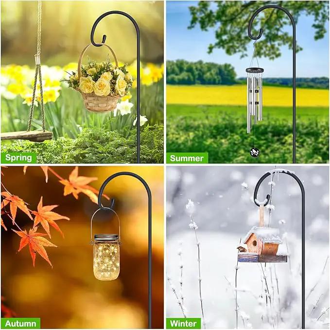 FEED GARDEN Adjustable 32 Inch Small Shepherd Hooks for Outdoor, Garden Hooks for Lanterns, Shepard Hooks for Hanging Plants, Bird Feeders, Solar Lights, Mason Jars, Weddings Decor,2 Pack by GreenHaven Gardens