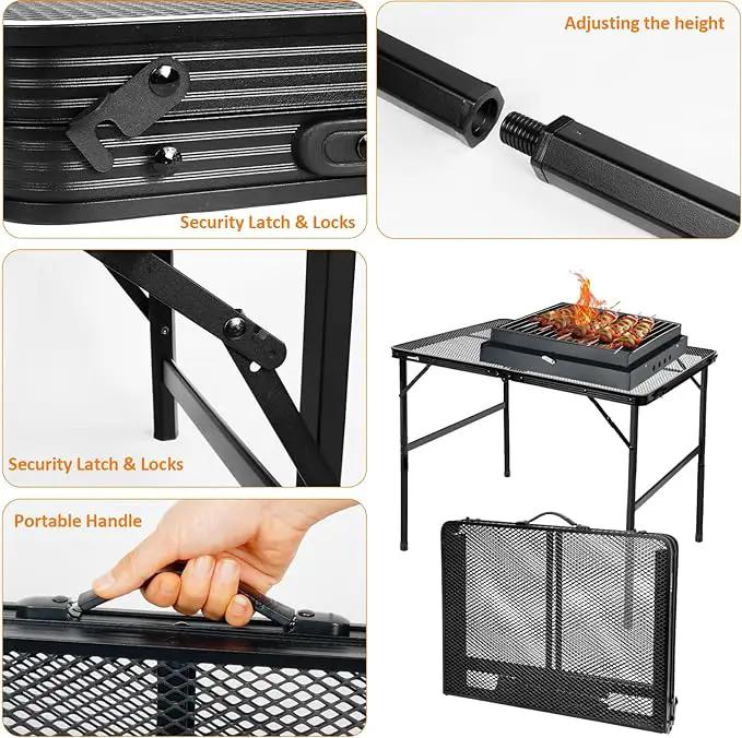 Folding Table, Easy for Storage, Compact and Portable Picnic Table for Grill, Outdoor Camping, Garden, Patio, Dining, BBQ, Party, Market, 3Ft (Medium, Black) by GreenHaven Gardens