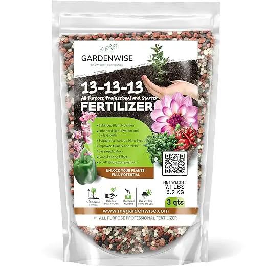 13-13-13 Slow Release Granular Fertilizer – All Purpose Plant Food 13 13 13 for Outdoor Grass, Vegetables, Roses, Flowers, Shrubs, Trees. Lawns, Gardens, Potted Plants (3 quarts) by GreenHaven Gardens