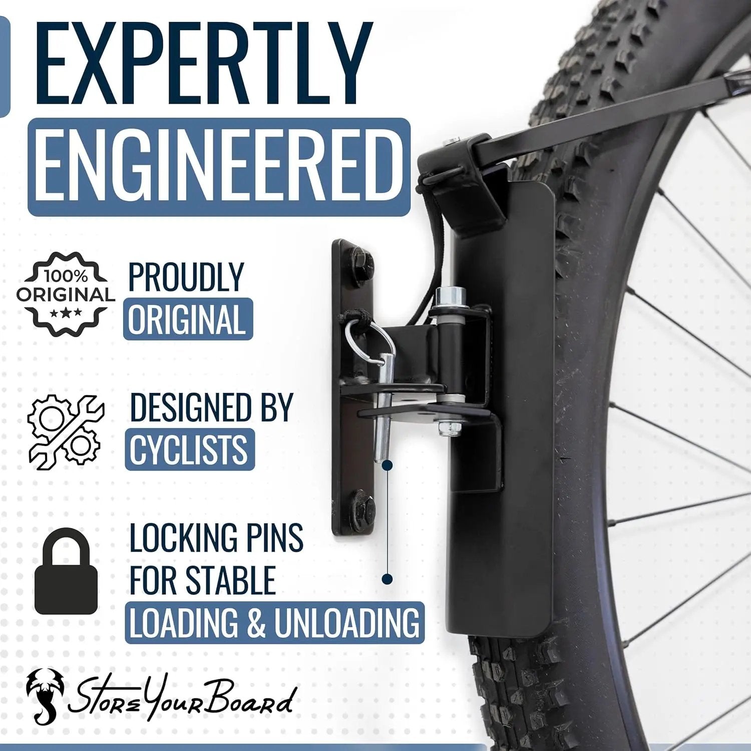 StoreYourBoard Bike Swivel Rack – Wall Mounted Garage Bike Storage, Vertical Hanger with 120° Swing Design & Stopper, Space-Saving Indoor Wall Mount – Fits Kids Bikes, BMX & More by GreenHaven Gardens
