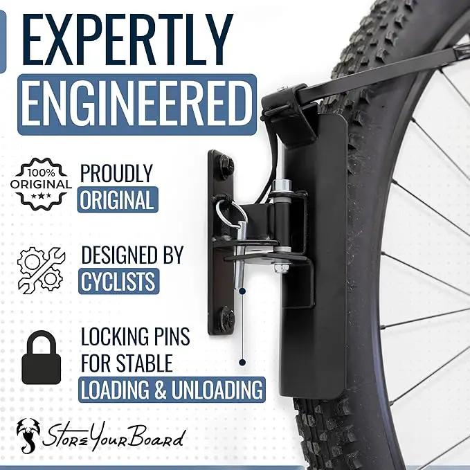 StoreYourBoard Bike Swivel Rack – Wall Mounted Garage Bike Storage, Vertical Hanger with 120° Swing Design & Stopper, Space-Saving Indoor Wall Mount – Fits Kids Bikes, BMX & More by GreenHaven Gardens