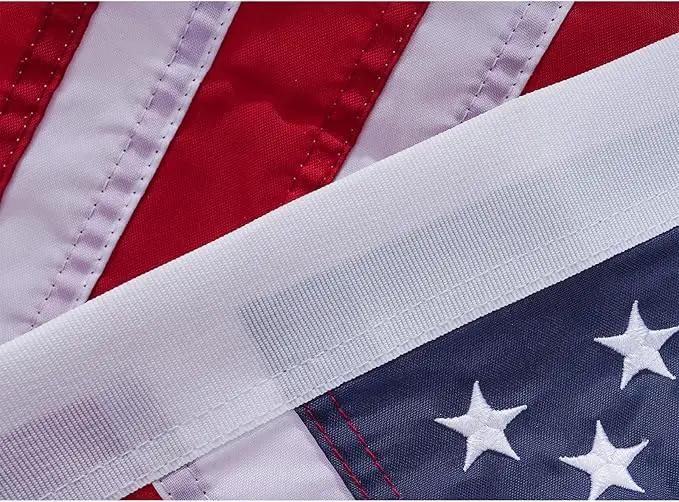 American Flag 12x18 Boat Flags Outdoor Heavy Duty - Embroidered USA 1x1.5 Ft Flags - Heavy Duty Banner US Nylon Sewn Stripes Indoor with 2 Brass Grommets by GreenHaven Gardens