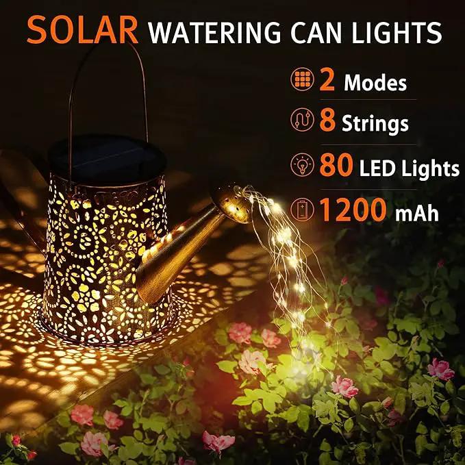 Otdair Solar Lights Outdoor Garden Decor, Metal Flower Solar Watering Can Lights with 2 Lighting Modes, Outdoor Decorations for Yard, Garden, Patio, Pathway, Christmas, Gift for Mom Grandma by GreenHaven Gardens