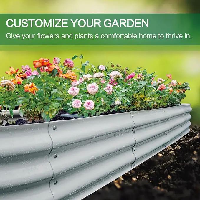 Gardmax 2 Pack Galvanized Raised Garden Bed, Lightweight Planter Boxes Outdoor with Easy Assembly, Large Garden Bed for Vegetables, Fruits, Flower Silver by GreenHaven Gardens