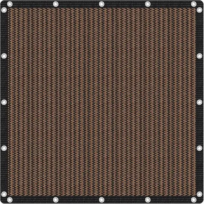 VICLLAX Shade Fabric Sun Shade Cloth with Every 2 FT Grommets for Patio Garden Pergola Cover Canopy 9x16 FT, Mocha by GreenHaven Gardens