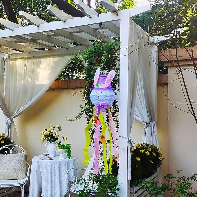 Easter Windsock Bunny Wind Socks Enduring Wind Socks for Outdoor Hanging Yard and Party Winter Festival Garden Décor 44.9 Inch by GreenHaven Gardens