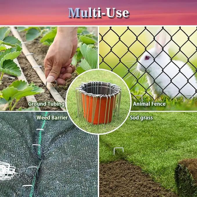Gtongoko 20 Pack Garden Stakes Tent Stakes Galvanized Landscape Staples 11 Gauge 6 Inch Anti-Rust Ground SOD Pins for Weed Barrier Fabric, Irrigation Tubing, Holding Fence by GreenHaven Gardens
