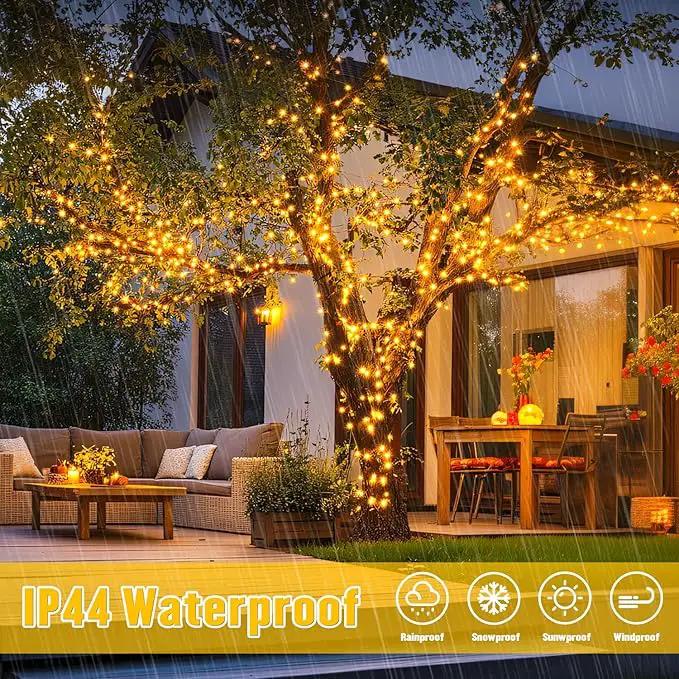 JMEXSUSS 2 Pack Solar String Lights Outdoor Waterproof, Each 33 FT 100 LED Solar Tree Lights Outdoor for Outside Tree Christmas Garden Patio Decor（Warm White） by GreenHaven Gardens