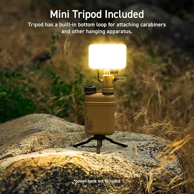 ELECOM NESTOUT Outdoor Camping LED Panel Flashlight w/ Mini Tripod, Dimmable USB Powered LED Light, IP44 Water Dust Resistant, 30-1000 Lumen, Portable Lantern for NESTOUT Power Bank, Beige (Flash-1) by GreenHaven Gardens