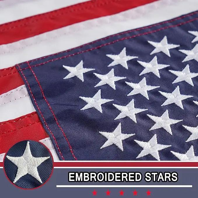 AZCOVER 2 Pack American Flag 12x18 Inch Boat Flag for Outside, 210D USA Small American Flags with Embroidered Stars Sewn Stipes and Brass Grommets for Marine Yacht UTV by GreenHaven Gardens