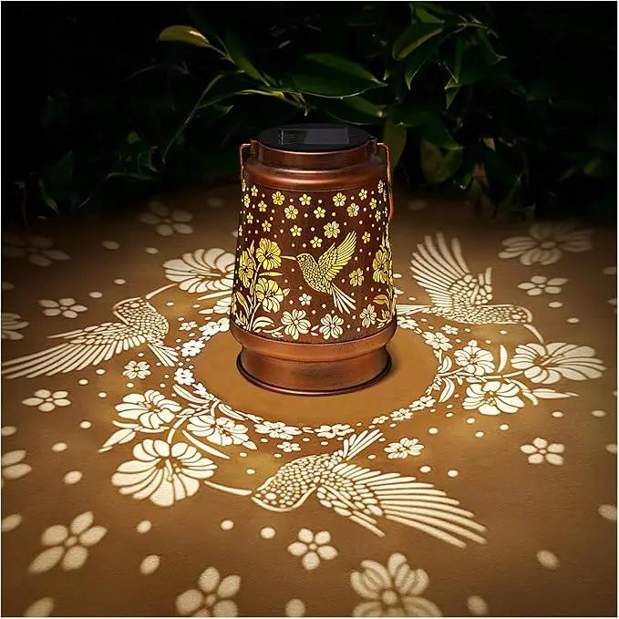 Hummingbird Solar Lanterns Outdoor Waterproof Garden Decor Birthday Gifts for Women Mom Grandma Hanging Solar Lights Metal Lantern Decoration Outside for Porch,Patio,Yard,Backyard by GreenHaven Gardens