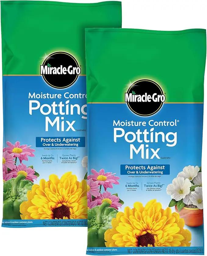 Miracle-Gro Moisture Control Potting Mix for Outdoor and Indoor Plants, 16 qt. 2-Pack by GreenHaven Gardens