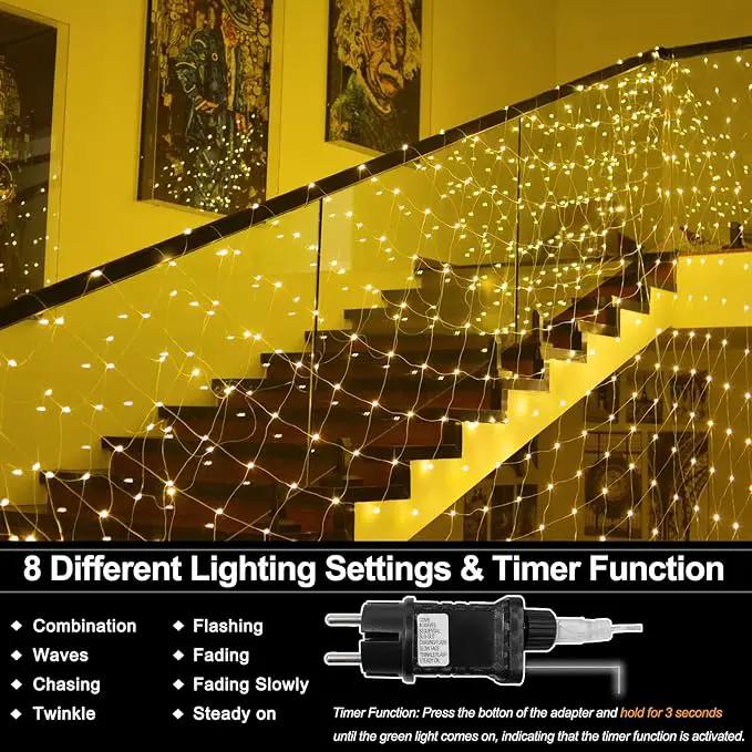 20Ft x 13Ft Net Lights Outdoor Mesh Lights Plug in, 720 LED Net Lights IP68 Fully Waterproof for Party Garden Backyard Wall Bush Christmas Decor (Warm White) by GreenHaven Gardens