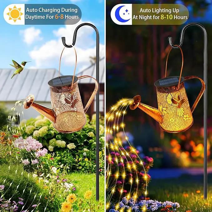 Solar Watering Can Lights,Hummingbird Mother's Day Gifts for Women Mom Grandma Birthday, Large Hanging Solar Lantern Waterproof Outdoor Garden Decorations for Yard Porch Landscape Patio Pathway by GreenHaven Gardens
