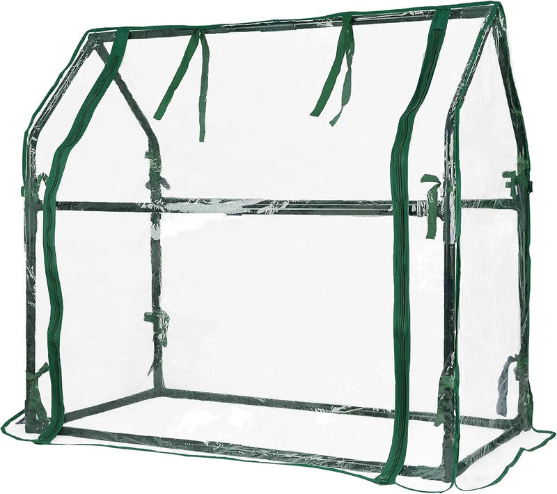 Gardzen Mini Greenhouse Heavy Duty Portable Green House, Clear Tent Indoor or Outdoor for Plants 36.2”(L) x18.9”(W) x33.3”(H) by GreenHaven Gardens