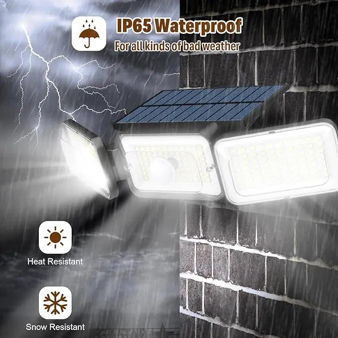 Solar Lights Outdoor Waterproof, Motion Sensor & Flood Outdoor Lights with Remote Control, 4 Adjustable Modes, 3000LM & 218 LED, High-Energy-Density Solar Panel-Monocrystalline Technology, 2 Pack by GreenHaven Gardens