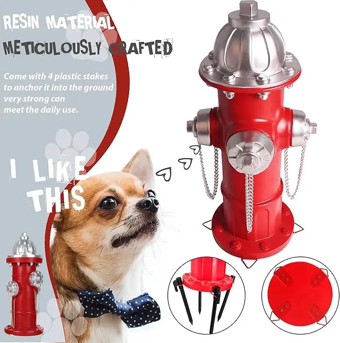 Dog Fire Hydrant Pee Post, Dog Pee Post Training Statue, Resin Fire Hydrant Statue for Dogs to Peed on, Backyard Lawn Decor, Firefighter Gifts for Men (17.5 inch) by GreenHaven Gardens