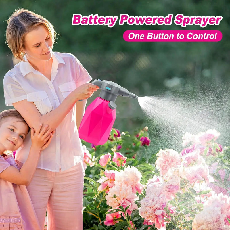 0.5 Gallon Electric Spray Bottle Plant Mister for Indoor/Outdoor Plants, 2L Automatic Watering Can Rechargeable Battery Powered Sprayer with Adjustable Spout for Garden, Fertilizing, Cleaning by GreenHaven Gardens