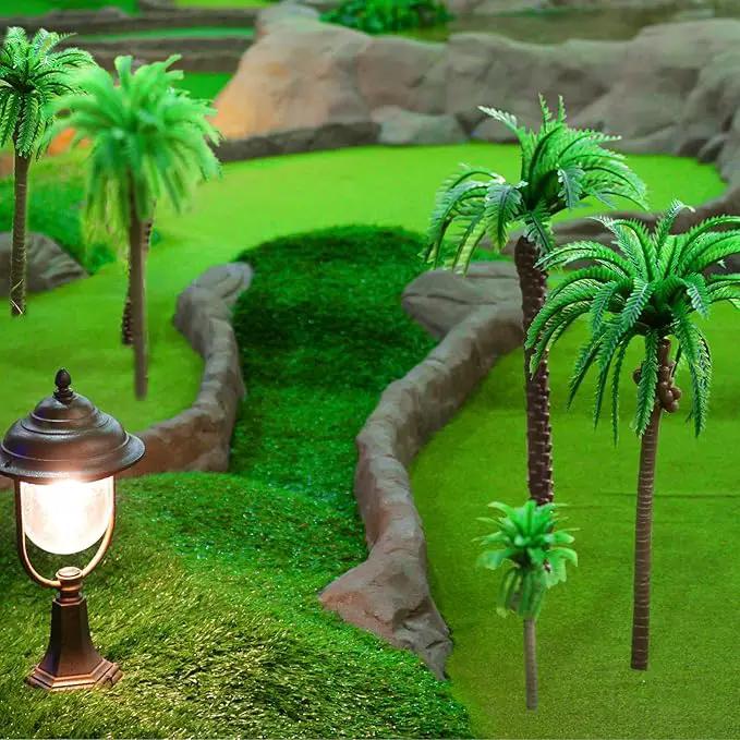 48 Pcs Plastic Model Tree Layout Rainforest Train Palm Tree Model Coconut Palms for Outdoor Garden Decoration by GreenHaven Gardens