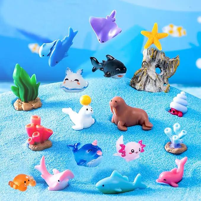 45 Pcs Mini Ocean Resin Animals Marine Miniature Animals Figurines Tiny Sea Animals Small Plastic Animals Micro Aquarium Ornaments Décor for DIY Fish Tank Fairy Garden Dollhouse Accessories by GreenHaven Gardens