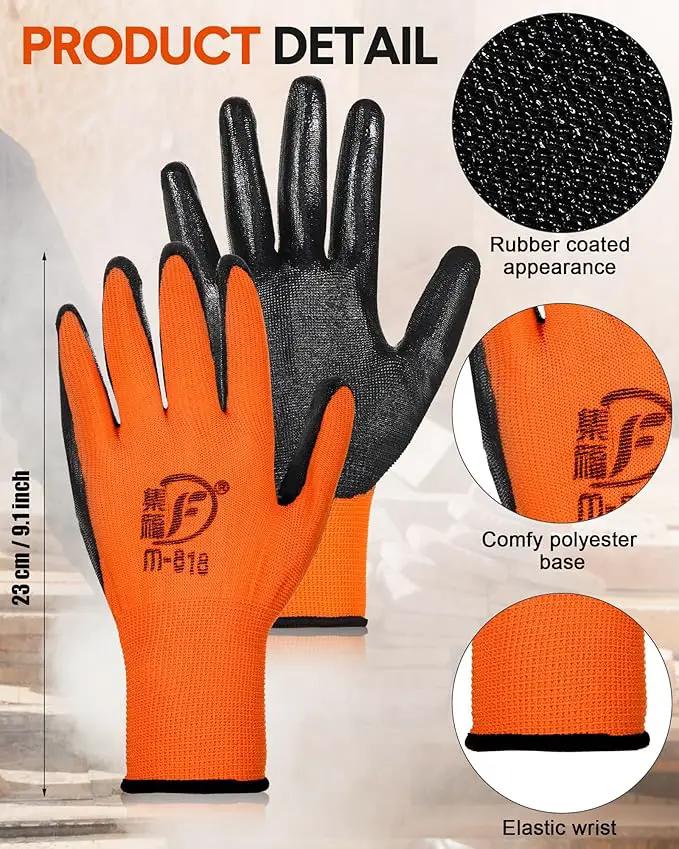 Nuogo 48 Pairs Gardening Gloves for Men Women Rubber Coated Safety Work Gloves Bulk for Gardening Construction Work by GreenHaven Gardens