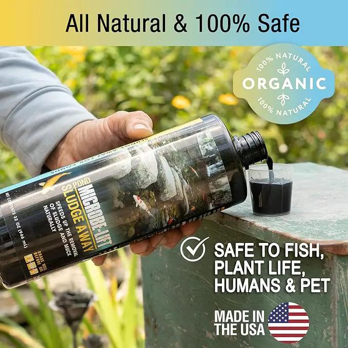 MICROBE-LIFT MLXSAG4 Sludge-Away Pond and Outdoor Water Garden Sludge and Muck Remover, Safe for Live Koi Fish, Plant Life, and Decor, 1 Gallon by GreenHaven Gardens