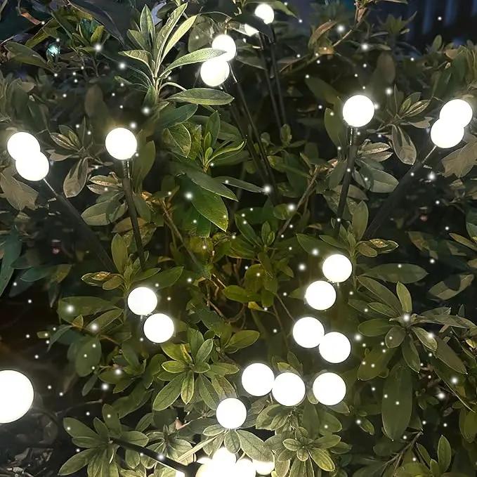 2025 Solar Lights Outdoor Waterproof, 4 Pack Solar Garden Lights, Solar Firefly Lights Outdoor Waterproof, Solar Twinkle Swaying Fairy Light for Yard Patio Pathway Garden Decoration (Cool White) by GreenHaven Gardens