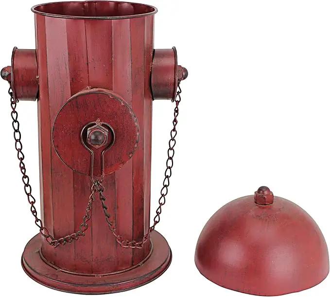 Design Toscano Fire Hydrant Statue Puppy Pee Post and Pet Storage Container, Indoor/Outdoor, Medium 18 Inch Tall, Metal, Rustic Red Paint by GreenHaven Gardens