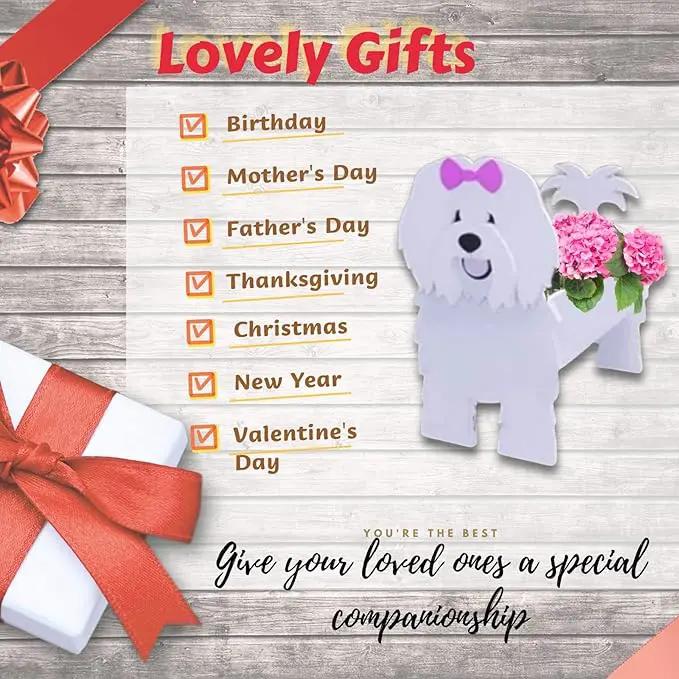 Cotton Veil Dog Planter Plant Pots,Cute Garden Dog Flower Planter,Dog Planters Birthday Gifts for Women,Office,Indoor/Outdoor Decor（9.45 * 9.02 * 13.39in） by GreenHaven Gardens