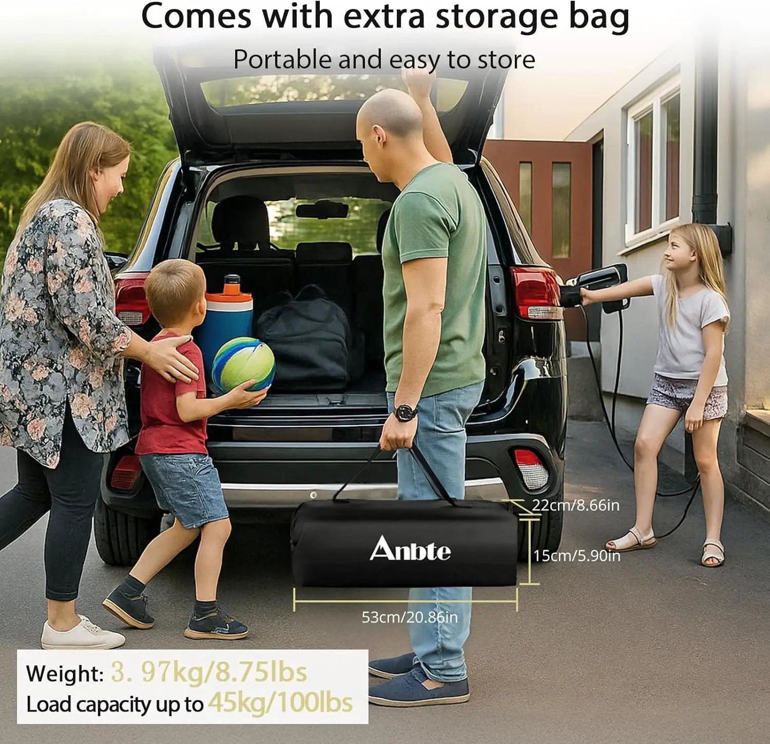 Folding Camping Table, Aluminum Roll Up Camping Table Adjustable Height with Storage Net and Bag, Lightweight Outdoor Table 25” X 16”, for Outdoor Travel BBQ Party Picnic, Black by GreenHaven Gardens