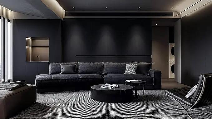 Dimoon 78.7''x15.7'' Black Skin Peel and Stick Wallpaper Contact Paper Modern Self Adhesive Wall Paper Removable Renter Friendly Textured Solid Color Cabinet Vinyl Roll (78.7''x15.7'',Black Skin) by GreenHaven Gardens
