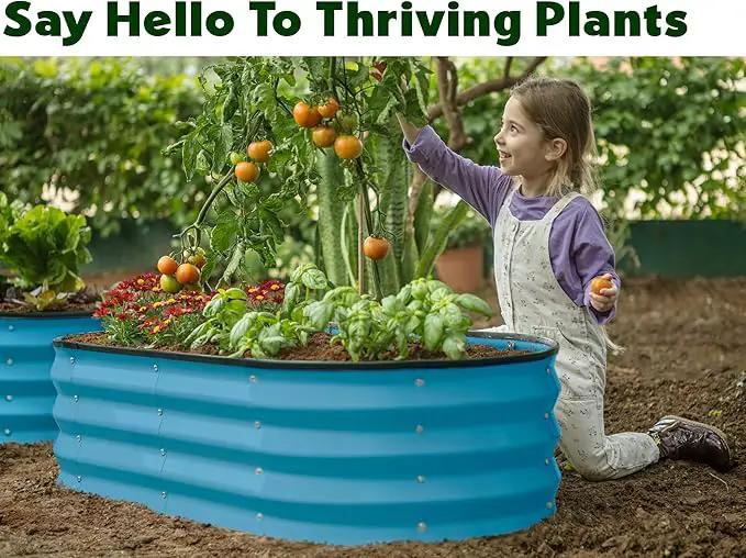 Galvanized Raised Garden Beds Outdoor // 4×2×1 ft (2-Pack) Planter Raised Beds for Gardening, Vegetables, Flowers (Teal) // Large Metal Garden Box by GreenHaven Gardens