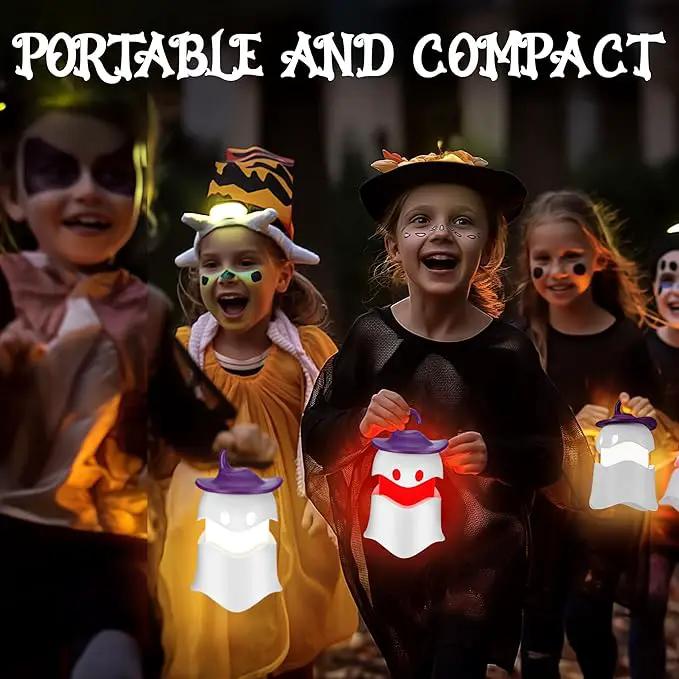 EverBrite 3-Pack Halloween Pumpkin Lantern & 3-Pack Halloween Hanging Ghost Lights by GreenHaven Gardens