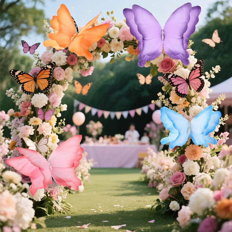 Havawish 4 Pcs Gaint Butterfly for Party Decorations 19.7"/ 11.81" 3D Crepe Paper Hanging Large Butterfly for Women, Flower Paper Party Decorations for Spring Wedding Birthday Garden Nursery Decor by GreenHaven Gardens
