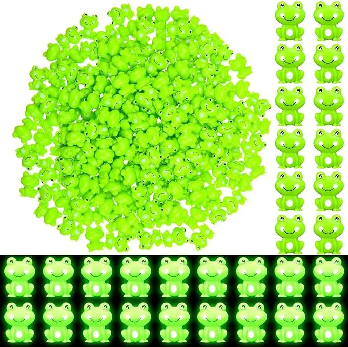 200 Pcs Mini Frog Garden Decor Green Frog Figurines Tiny Frogs Bulk Plastic Frogs Little Frogs for Fairy Moss Landscape DIY Craft Accessories Home Ornament Dollhouse(Luminous Style) by GreenHaven Gardens