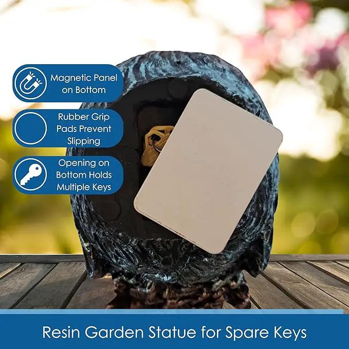 Rooster Garden Statue Quietly Holds a Hidden Key Outside for Your House or in Your Kitchen for Your Car by GreenHaven Gardens