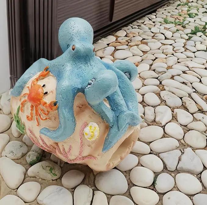 Octopus Statues Gutter Downspout Extension Statues Garden Decoration,Resin Statue Outdoor Decor,Animal Downspout Diverter,Decorative Gutter Extension,3"×4" Downspout Extender Diverter Splash Block by GreenHaven Gardens