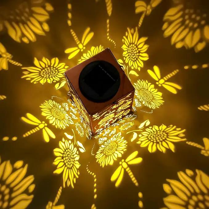 Solar Lanterns Outdoor Hanging Dragonfly Lantern Waterproof Decor Garden Metal LED Sunflower Christmas Lights Gifts for Mom Grandma Women Decorative Patio,Yard,Lawn,Balcony,House by GreenHaven Gardens