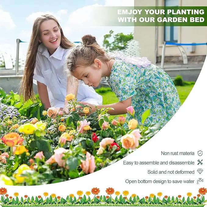 Land Guard 12×4×1ft Galvanized Raised Garden Bed Kit for Vegetables 2 Pack, Galvanized Super Large Metal Planter Raised Garden Boxes Outdoor by GreenHaven Gardens